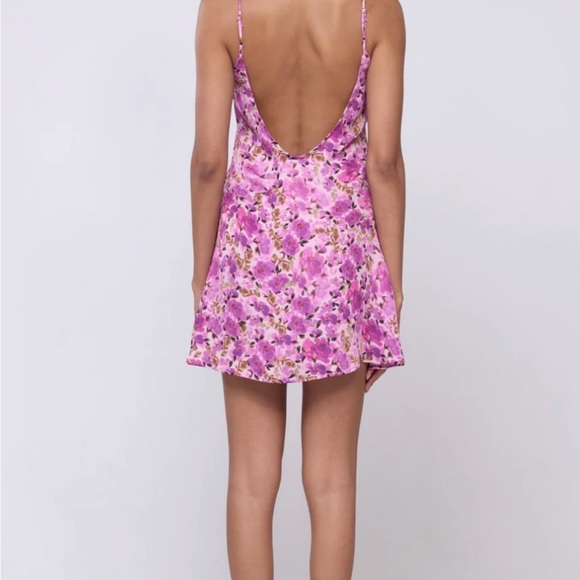 NWOT RESA Pink Floral Mini Dress - Picture 2 of 2